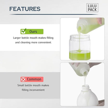 Lulupack Pump Bottle Dispenser for Soap - 8 oz Plastic Empty Container for - Image 5