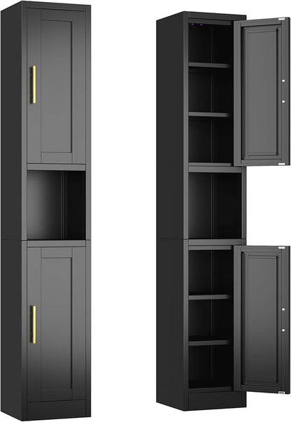 Ckzbx Tall Narrow Storage Cabinet 66.93" H Tall Bathroom Cabinets Metal Pantry by Ckzbx