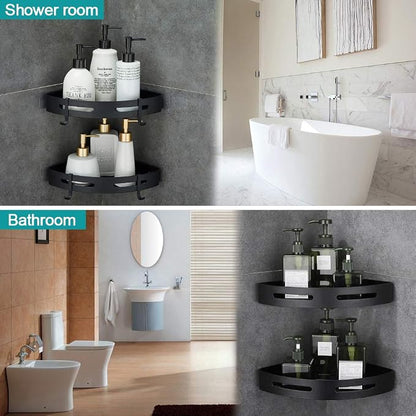 Hoomtaook Adhesive Corner Shelf Bathroom Shower Caddy Organizer - Image 3