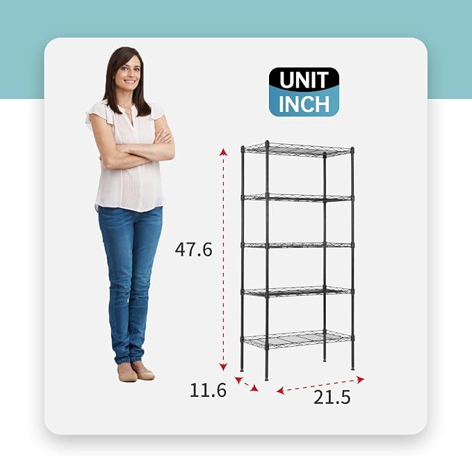 BestOffice Adjustable NSF-Certified Metal Shelf Wire Shelving Unit Storage - Image 3