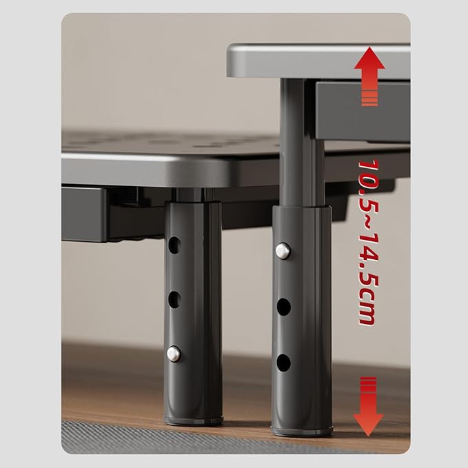 Computer Monitor Stand Riser, Adjustable Height Ergonomic Metal Laptop Stand - Image 3