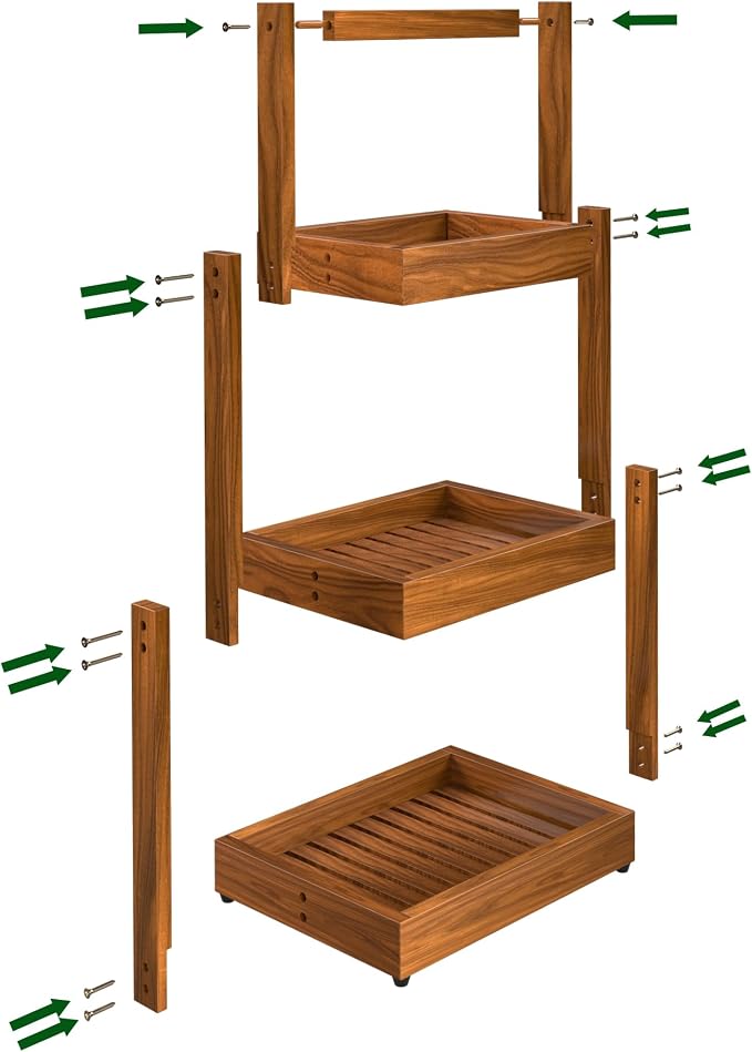 3-Tier Teak Shower Caddy, Bathroom Organizer - Image 7