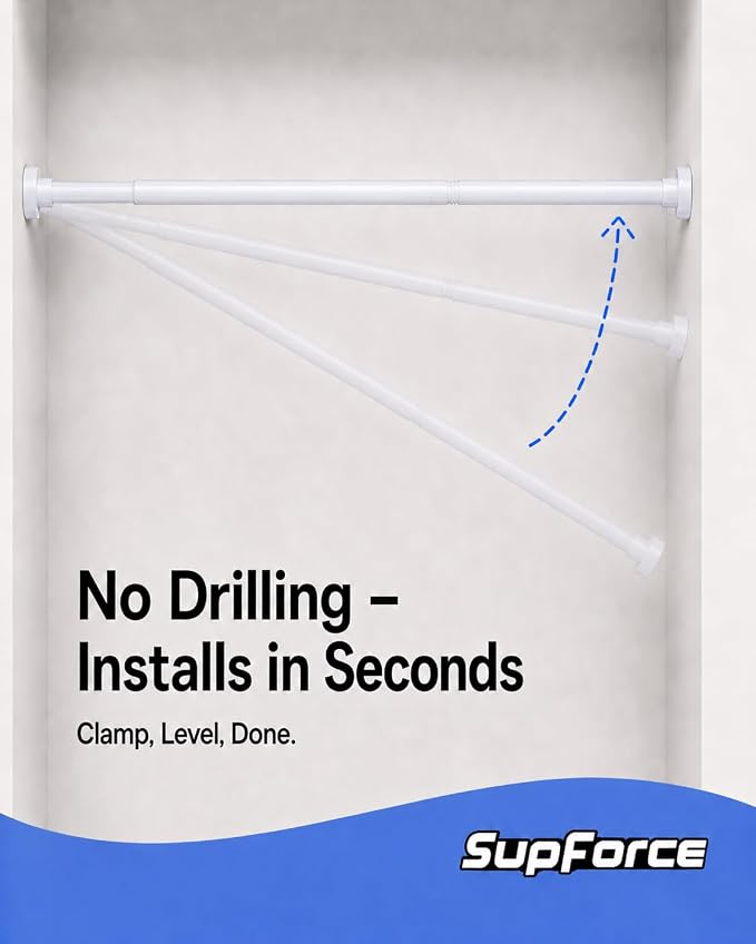 Supforce Closet Rod, No Drill Closet Rod - Image 4