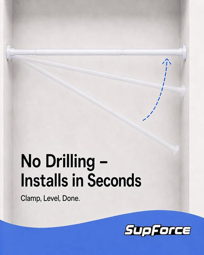 Supforce Closet Rod, No Drill Closet Rod - Image 4