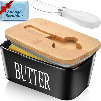 Butter Dish with Lid: Large Butter Container by AISBUGUR
