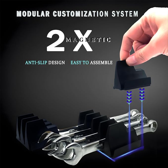 12 PC Magnetic Tool Organizer for Wrenches - Image 4