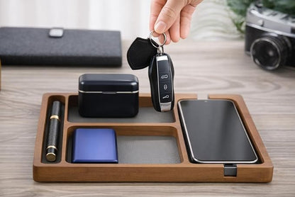 Shinpuru Wooden Valet Tray for Men, Nightstand Organizer - Image 8
