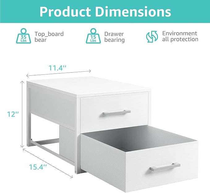 BOLUO Stackable Storage Drawers Closet Organizers and Storage Fabric White 2 - Image 3