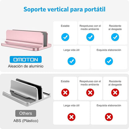 OMOTON Vertical Laptop Stand Holder, Desktop Aluminum Stand - Image 2