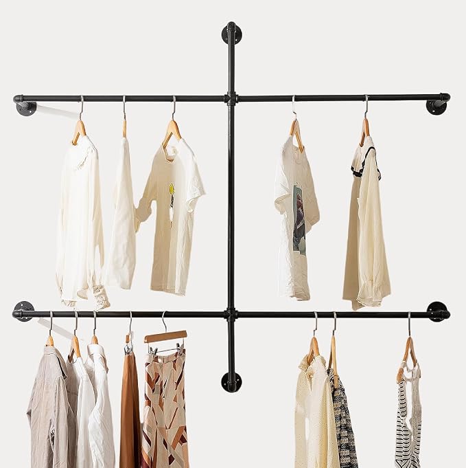 Industrial Pipe Clothing Rack by HOMEYEENG