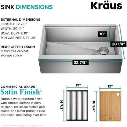 Kraus Kore 33-Inch Farmhouse Workstation - Image 5