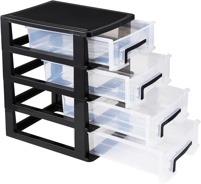 Angoily 4 Drawer Desk Organizer, Plastic Home Office Storage Organizer by Angoily