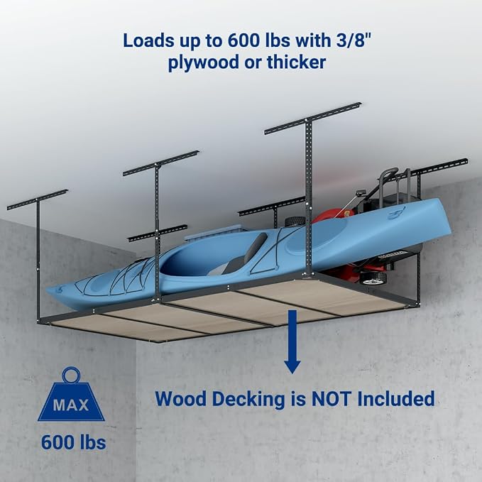 FLEXIMOUNTS 4x8 Overhead Garage Storage Rack without Decking, Storage - Image 2