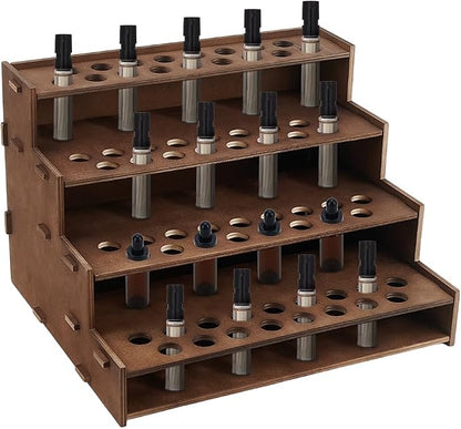 PH PandaHall 68 Holes Wooden Essential Oil Organizer Holder, 4-Tier Tabletop by PHPandaHall