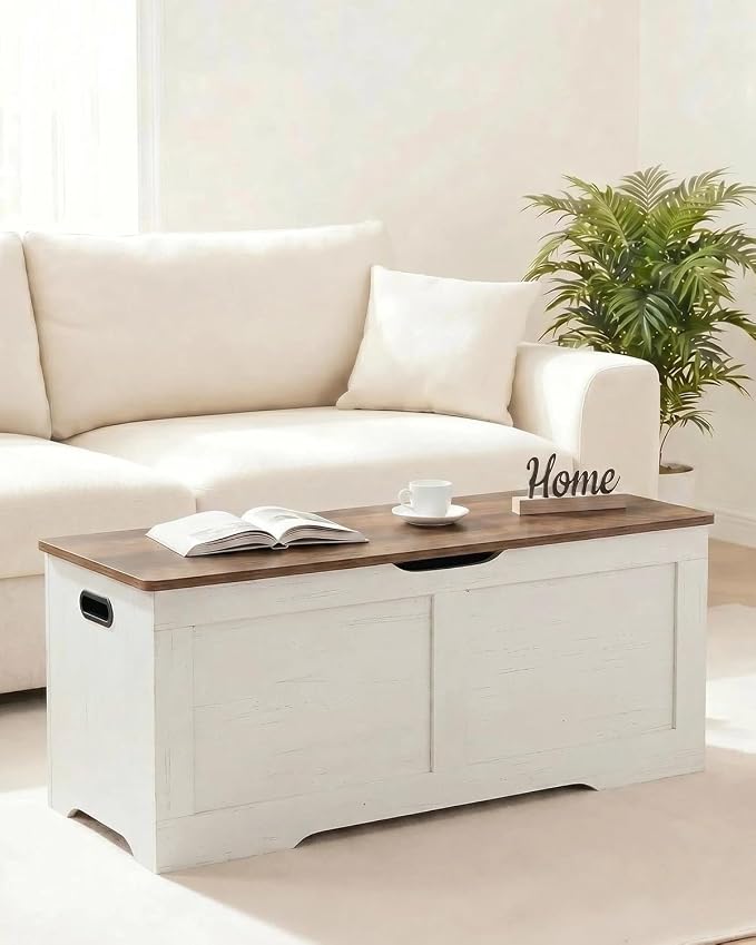 Timberer 39.4" Wooden Storage Chest, Extra Large Storage Trunk | Storage Bench - Image 6