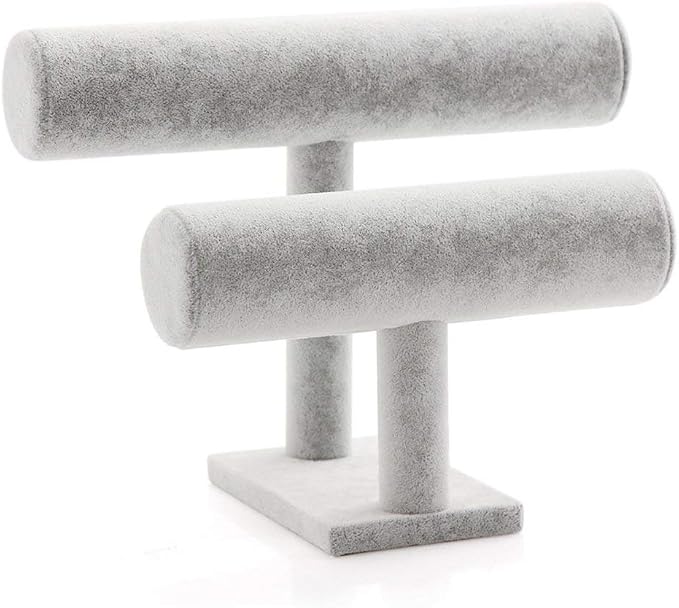 Wudygirl 2 Tier Bracelet Holder Velvet Bracelets Jewelry Holder Watches Holder - Image 3