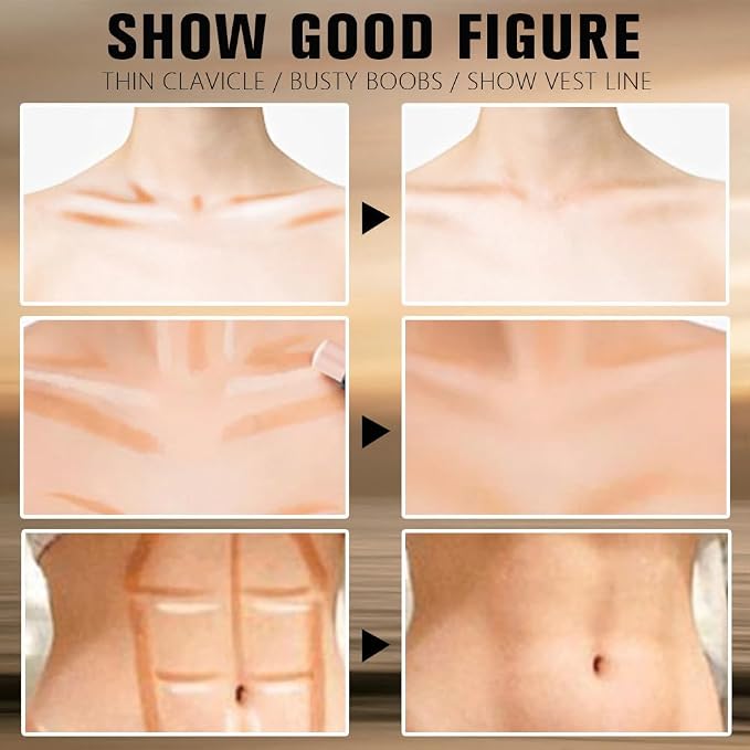 evpct Nuetral Nude & Silver Shimmer Cream Contour Stick Face Body Makeup Dual - Image 5