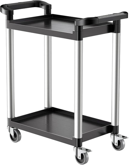 VEVOR Utility Cart, 300 lbs Load Capacity, 2-Tier Utility Plastic Cart by VEVOR