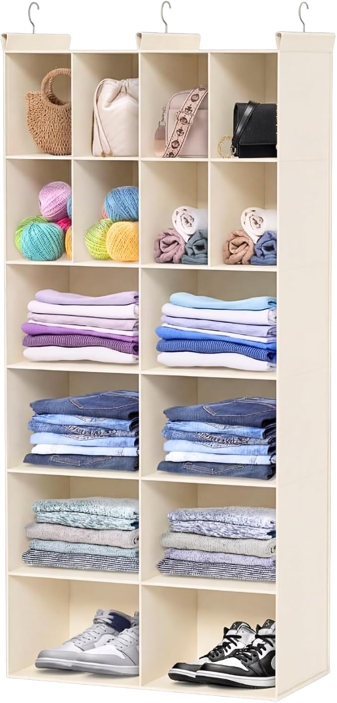 Ofiray-home 6 Tier Hanging Closet Organizer, 16 Compartments Sweater Organizer by Ofiray-home