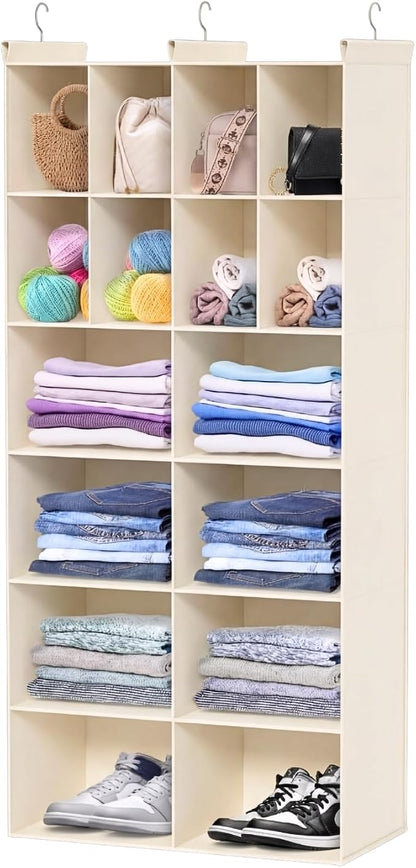 Ofiray-home 6 Tier Hanging Closet Organizer, 16 Compartments Sweater Organizer by Ofiray-home