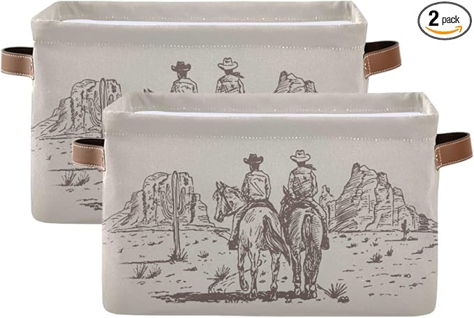 ZAZYXTJ Western Cowboy Storage Basket by ZAZYXTJ