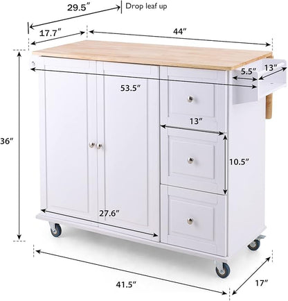 PHI VILLA Kitchen Island on Wheels Portable Kitchen Cart - Image 7