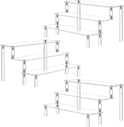Acrylic Riser Clear Display Stand Cologne Organizer Acrylic Shelves 3 Tier Shelf by AZEAM