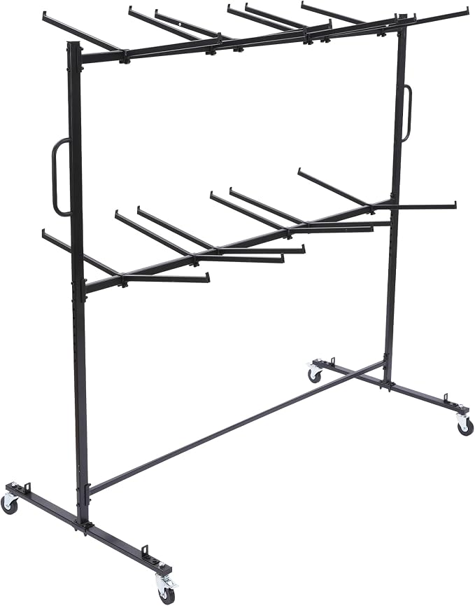 Folding Chair Rack with Wheels, Folding Chair Cart - Image 8