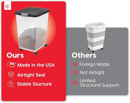 IRIS USA Airtight Dog Food Storage Container, Attachable Wheels, - Image 4