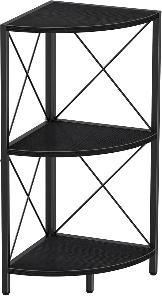 Snughome Corner Shelf with Metal Frame, 3 Tier Corner Storage Organizer by Snughome