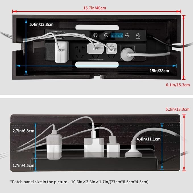 Large Cable Management Box-Stylish Wire Organizer, Wire Concealer and Wire - Image 3
