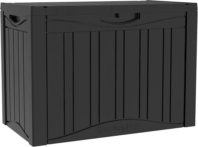 45 Gallon Deck Box, Resin Outdoor Indoor Waterproof Storage Box, Lockable by Kdymod