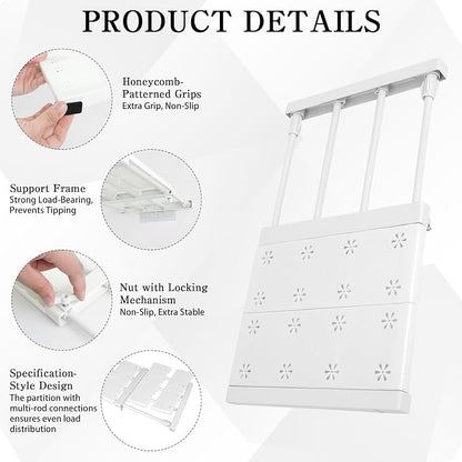 5 Pcs Closet Tension Shelf Rod Expandable Adjustable 10.83-18.3 inch Shelf - Image 3