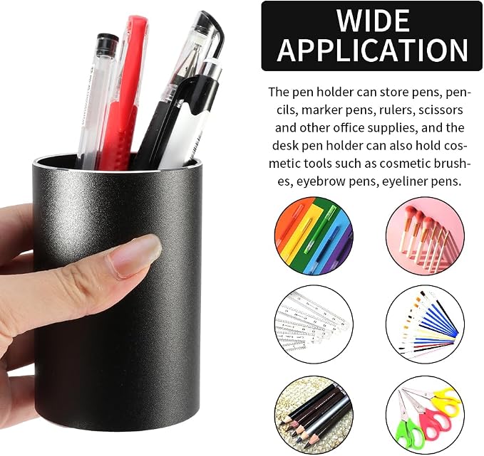 Pen Holder & Paperclip Holder, 2 Pack Aluminum Alloy Waterproof Mesh Paper Clip - Image 9