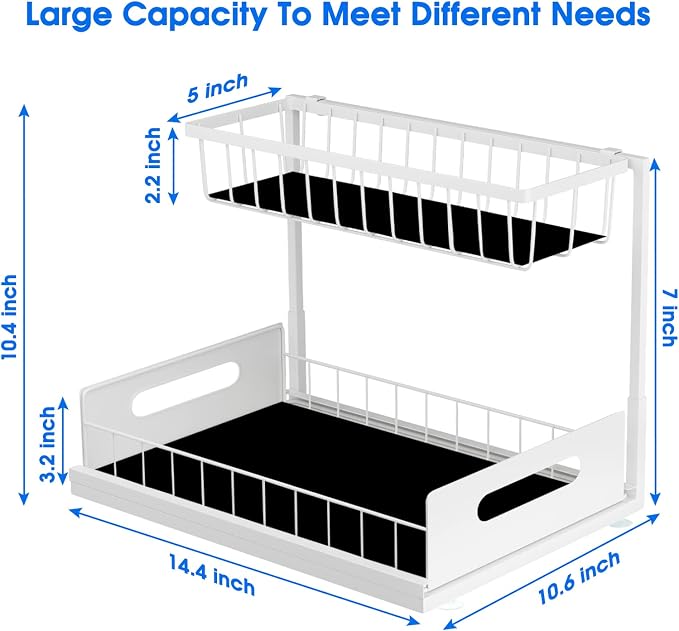 Under Sink Organizer, 2 Tier Under Sink Organizers and Storage Multi-Purpose - Image 7
