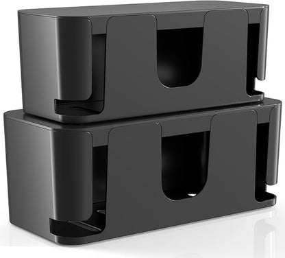 Delamu 2 Pack Cable Management Box, Stylish Black Cable Management, Pet & by DELAMU