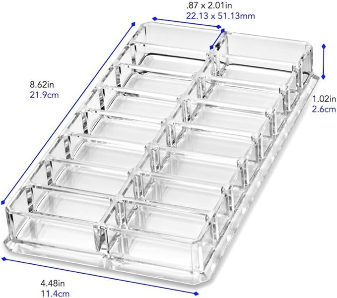 1PC Acrylic Eyeshadow Makeup Organizer 16 Space Cosmetic Storage Container - Image 9