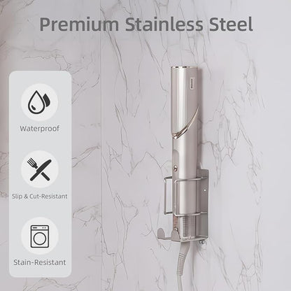 Curling Iron Holder, Stainless Steel Flat Iron Holder Wall Mount, Hair - Image 4