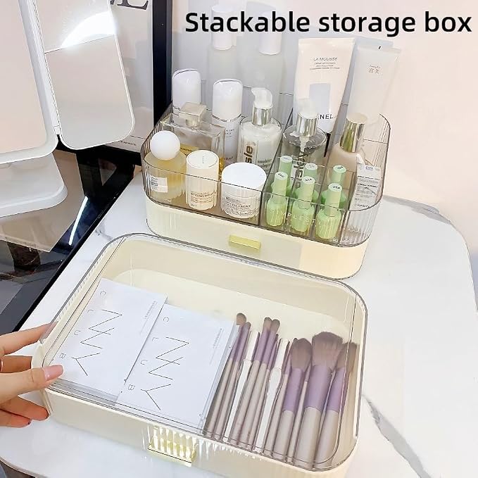 Makeup Organizer with Drawers Stackable Skincare Cosmetic Makeup organization - Image 4