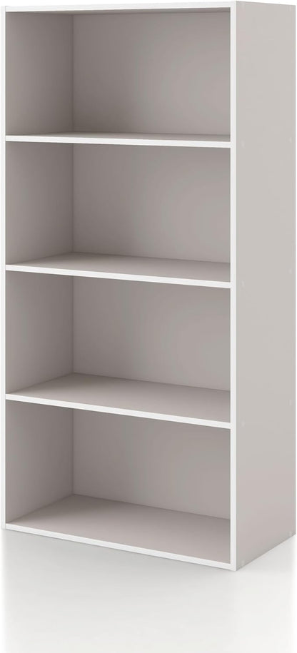 Homes: Inside + Out Apexa 4-Tier Cube Storage Organizer Shelves, Stackable Wood by HOMESInsideOut