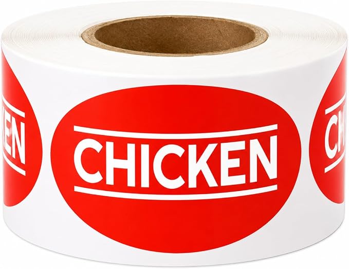 Chicken Labels Stickers 500PCS, 1.75" x 1" Meat Labels by BVCNIG