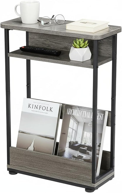 Narrow Side Table, 3-Tier Slim End Table by YEAKOO