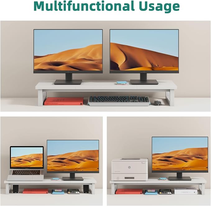 YAOHUOO Dual Monitor Stand Riser, 39Inch Large Monitor Stands - Image 4
