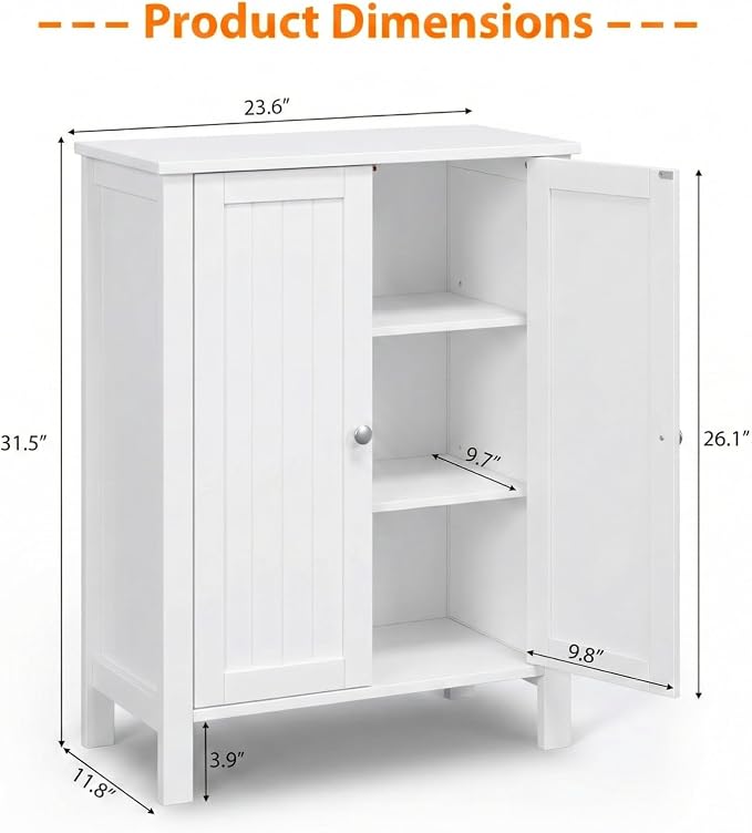 Bonnlo Bathroom Cabinet Free Standing Floor Storage - Image 3