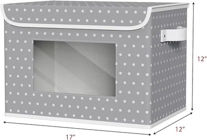 Univivi Fabric Foldable Storage Boxes Large Collapsible Stackable Storage Bins - Image 2