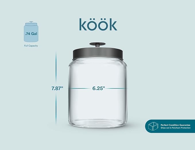 KooK Glass Kitchen Canister Set, Food & Storage Containers - Image 6