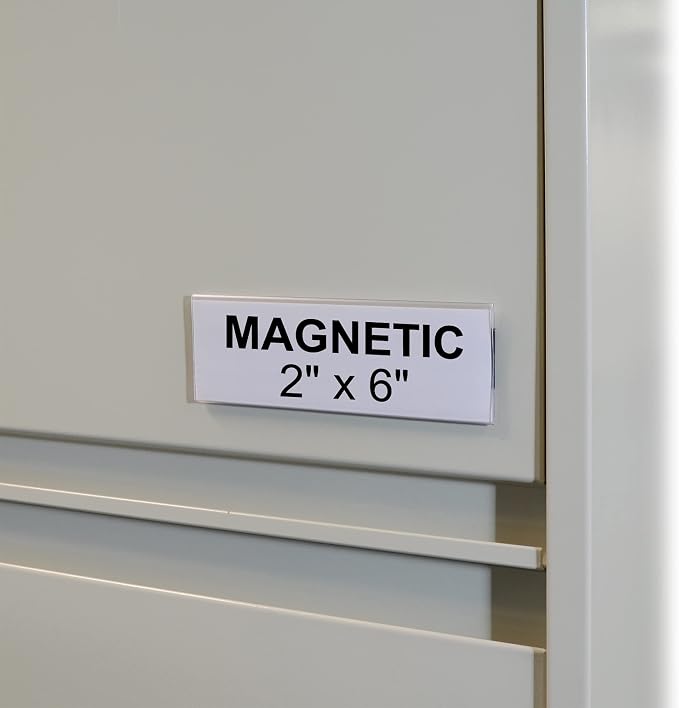 C-Line HOL-DEX Magnetic Shelf/Bin Label Holders, Side Load, 2 x 6 - Image 4