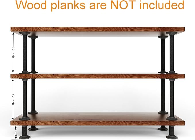 MUZIK 3-Tier Industrial Pipe Table Legs, Heavy Duty - Image 3