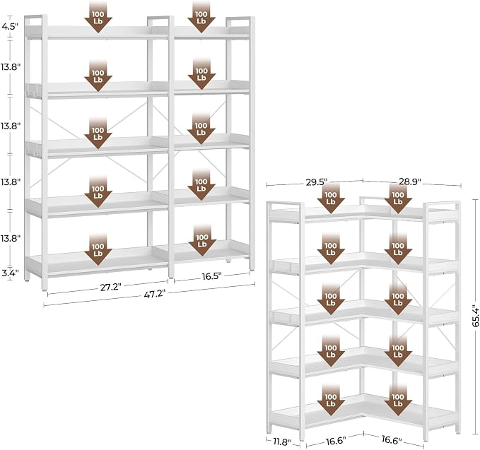 Rolanstar Bookshelf 5 Tier - Image 3