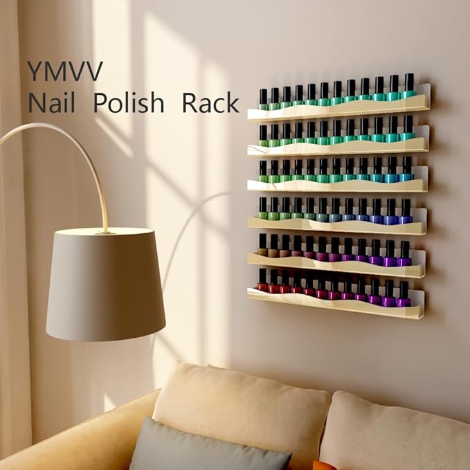 YMVV Wall-Mounted Nail Polish Organizer Rack - Image 5